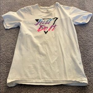 white “just do it” tee